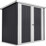 Aiamaja - Aiamajake 1,26 m&sup2; - T&ouml;&ouml;riistakuur 2 lukustatava uksega - m&otilde;&otilde;tmed. 147L x 86W x 134H cm - Terasplekk Must Valge 147 x 86 x 134 cm
