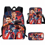 Messi teemaline koolikoti komplekt lastele koos &otilde;lakoti ja pliiatsitopsiga algklasside &otilde;pilastele Design 1