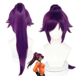 Shihouin Yoruichi Cosplay Parukad K&otilde;rgetemperatuuriline Kiud S&uuml;nteetiline Juuksed Lilla Segatud Pikk Kiip Hobusesaba