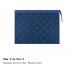 LOUIS VUITTON Pochette Voyage Monogram Eclipse Taiga Nahk Mm Pacific Blue M30423 One Size 1