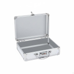 K&otilde;va kohver vahtplastist siset&uuml;kiga, kombineeritud lukk, alumiiniumist portfell, ergonoomiline k&auml;epide 29*21cm Pwd Lock Empty white