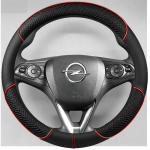 K&auml;sitsi &otilde;mmeldud must nahast auto roolikatte kate Opel Astra Corsa Crossland X ignia Karl Zafira Grandland X 2014- jaoks gray