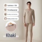 Ka&scaron;miir-siid-sammal soojapesu komplekt: Paks vill meestele ja naistele s&uuml;giseks ja talveks. Men's, L khaki