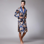 Kevadine meeste hommikumantel kimono hommikumantlid V-kaelusega siidist meeste magamisriided &ouml;&ouml;riided meeste hommikumantlid XL