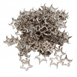 100 tk. Punk Star Stud Needid Pentagramm k&uuml;&uuml;nised Naelapead Nahast k&auml;sit&ouml;&ouml; 12mm h&otilde;be