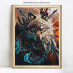 Teemantmosaiikpaigutus Loomad pildid kivikividega Kristallteemantmaal Hundi ristpistes 20X30