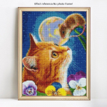 Teemantmaaling kassi t&auml;is&uuml;mmarguse tikandiga Looma teemantmosaiikristpistega kivipilt 20X30CM