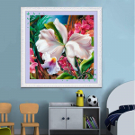 Teemantmaal T&auml;is&uuml;mmargused lilled Teemantmosaiik Maaliline pilt kividest kristalltikanditest 30x30CM