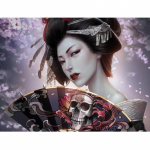 Teemantmaaling Ristpistes T&auml;is&uuml;mmargune mosaiikpilt Jaapani t&uuml;druk Geisha Kabuki 20X30CM