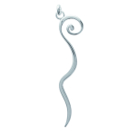 Les Tr&eacute;sors De Lily [D7301] - Pendentif Argent 'Calligraphie' argent&eacute; - 13x60 mm h&otilde;be