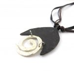 Les Tr&eacute;sors De Lily [E7233] - Collier Cr&eacute;ateur 'Jardin d'Eden' Noir Argent&eacute; h&otilde;be