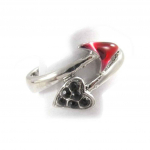 Bague 'Les Diablotines' rouge argent&eacute; 54 punane