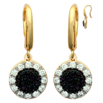 Les Tr&eacute;sors De Lily [L0796] - Boucles plaqu&eacute; or 'Scarlett' noir dor&eacute; - 10 mm must