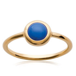 Bague plaqu&eacute; or 'Princesse Opale' bleu dor&eacute; - 8 mm 54 kuld