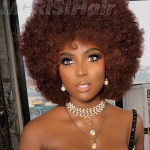 Moodsad l&uuml;hikeste lokkis juustega parukad Pruunid afro-lokkis parukas naistele wig & wig cap must