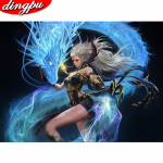 5D teemantmaali maastik Tikandid maja mosaiik kodukaunistus k&auml;sitsi valmistatud kingitus 20X30CM