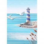 5D isetehtud teemantmaal Haiou ja majaka teemanttikandid ristpistes kodukaunistused k&auml;sitsi valmistatud kingitused Round 20x30cm