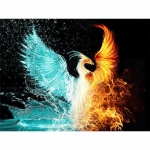 5D isetehtud teemantmaal Flaming Phenix Teemanttikandid Ristpistes Kodukaunistus K&auml;sitsi valmistatud kingitusedjavascript: Round 20x30cm