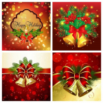 Teemantmaali j&otilde;ulukella kivist pilt t&auml;isruudukujulise teemanttikandiga maastikukomplekt mosaiik k&auml;sitsi valmistatud kingitus Full Round 30x30CM punane