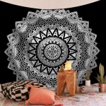 Ps&uuml;hhedeelsed seinavaibad Seinaripp Mandala liivane rannar&auml;tikuga vaip Bohemian tekk Magamisalus Vaibad Kodukaunistused 200x150cm