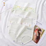 LANGSHA 4 tk k&otilde;rge v&ouml;&ouml;kohaga alusp&uuml;ksid naiste hingav puuvillane aluspesu, tr&uuml;kitud t&uuml;drukute p&uuml;ksid M