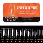 False Nails Full Cover Matte Geel Tips 440-550pcs/ Box Nail Art American Capsule Press on Coffin Almond Oval Fake Nails Tool