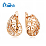 LSOOYH Clip K&otilde;rvar&otilde;ngad Roosa kullav&auml;rvi Moodne k&otilde;rvar&otilde;ngas Naistele Cubic Zirconia Long Square Stud K&otilde;rvar&otilde;ngad Ehted A