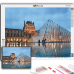 5D Teemantmaal T&auml;ielik Teemant Louvre Muuseum Teemantmaal K&auml;sitsi valmistatud Teemantmosaiikmaal Kodukaunistus Full Round 20X30CM