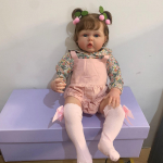 Riidest keha 60 CM Reborn Baby Doll 3D v&auml;rvitud nahk veeni silikoonm&auml;nguasjaga t&uuml;drukule printsess v&auml;ikelapsele Bebe kunstniku kollektsiooni kingitus