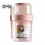 1 komplekt 560/760 ml mahutavusega jogurtitopsi pitseerimine Praktiline hommikus&ouml;&ouml;gi kaerahelbed teravilja- ja p&auml;hklijogurtisalati tass S roosa