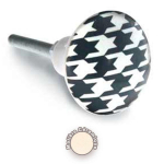 Les Tr&eacute;sors De Lily [A0403] - keraamiline m&ouml;&ouml;blinupp 'Boho' must valge - 65x35 mm (hagijahammas) must