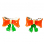 Les Tr&eacute;sors De Lily [R8184] &ndash; &bdquo;Romantiline s&otilde;lm&ldquo; oranžid, rohelised disaink&otilde;rvar&otilde;ngad &ndash; 12x10 mm oranž
