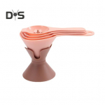 6 tk/komplekt BPA-vabad k&ouml;&ouml;gilehtrid virnastatavad mugavad tahke toidu vedela toidu&otilde;li lehtrid roosa