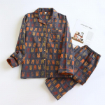 2025 uus kevadsuvi naiste pidžaama &uuml;likond pikkade varrukatega p&uuml;ksid kaheosalised 100% puuvill krepp lillelehed koduriided XL