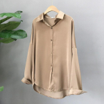 Elegantne kontoris naiste polokrae naiste riided &uuml;hev&auml;rvilised lahtised topid Kevadine pikkade varrukatega s&auml;rk Moodne valge pluus Blusas 25347 One Size khaki