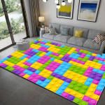V&auml;rviline plokk-geomeetriline tr&uuml;kitud vaibavaip elutuppa magamistuppa suure pindalaga vaibad Tr&uuml;kitav p&otilde;randavaip salongimattide teipide jaoks 120cm x 160cm