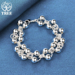 925 Sterling H&otilde;bedast &uuml;mmargused siledad t&auml;ishelmestega palliga k&auml;ev&otilde;ru ehted