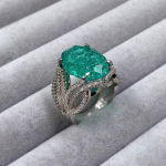 Solid 925 Sterling H&otilde;bedane Opaals&otilde;rmus Naistele Peened Pulmapaelad Anillos De Pulmapaelad Opaalist kalliskivist Anel Diwenfu S&otilde;rmuste Karp 9 roheline