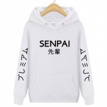 Mood Jaapani meeste Pusad T&auml;navar&otilde;ivad SENPAI Hoodie Pusa Meeste Naiste Pusad Pullover XXXL valge