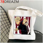 Jujutsu Kaisen ostukott korduvkasutatav ostukott puuvillane kott bolsas ecologicas kootud reciclaje sacolas 24*26cm