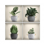 4 tk / komplekt Seinakleebis 3D-efekt Potirohelised taimed Teema DIY elutuba Magamistoa kaunistus Seinakunstikleebis Kodutarbed roheline