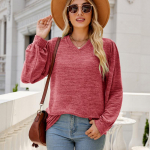 DAFIFY naistemood vabaaja &uuml;hev&auml;rvilise tr&uuml;kiga kevads&uuml;gisene pikkade varrukatega V-kaelusega pulloverid ja pikad varrukad S