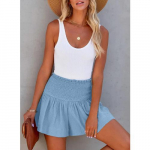 Suvised naiste l&uuml;hikesed p&uuml;ksid seelik Fashion Beach seelik Flowy kleit p&uuml;ksid S valge
