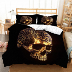 Halloweeni kodu voodipesukomplekt Skull Head tekikate Padjap&uuml;&uuml;r Kodu voodipesukomplekt AU/EL/USA t&auml;issuuruses &uuml;he-/kaheinimesevoodi Baby 100x135cm