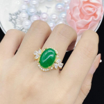 BELLA BOX Online Red Live Uus Simulatsioon Looduslik J&auml;&auml; Kaltsedon Jaspis Avatud S&otilde;rmus Naissoost tipptasemel t&auml;isteemants&otilde;rmus 17.3mm kuld