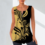 Naiste moodsad V-kaelusega s&auml;rgid vabaaja topid Naiste 3D-sulgede mustriga prinditud vest Suures suuruses varrukateta pluusiga mantlid 7XL sinine