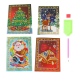 1 komplekt Teemantmaalimisega &otilde;nnitluskaarti Suurep&auml;rased DIY teemantmaalimisega j&otilde;ulukaardid 1 Set Christmas