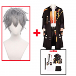 Trailblazer Cosplay M&auml;ng Honkai Star Rail Kost&uuml;&uuml;m Anime Meeste &Uuml;likond Halloweeni Peo Maskeraadi R&otilde;ivaste Komplekt L-(Costume+Wig)
