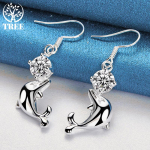 925 Sterling Silver Dolphin AAA tsirkoonist k&otilde;rvar&otilde;ngad Ehted