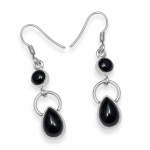 Looduslik must on&uuml;ks v&auml;&auml;riskivi 925 sterlingh&otilde;be k&auml;sitsi valmistatud rippuvad k&otilde;rvar&otilde;ngad naistele ja t&uuml;drukutele must